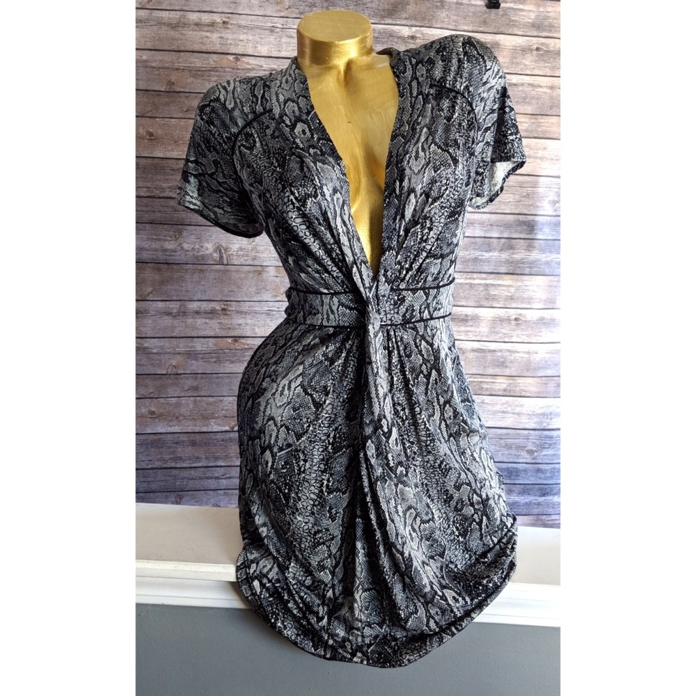 BCBG MaxAzria Low cut twist front snakeskin print